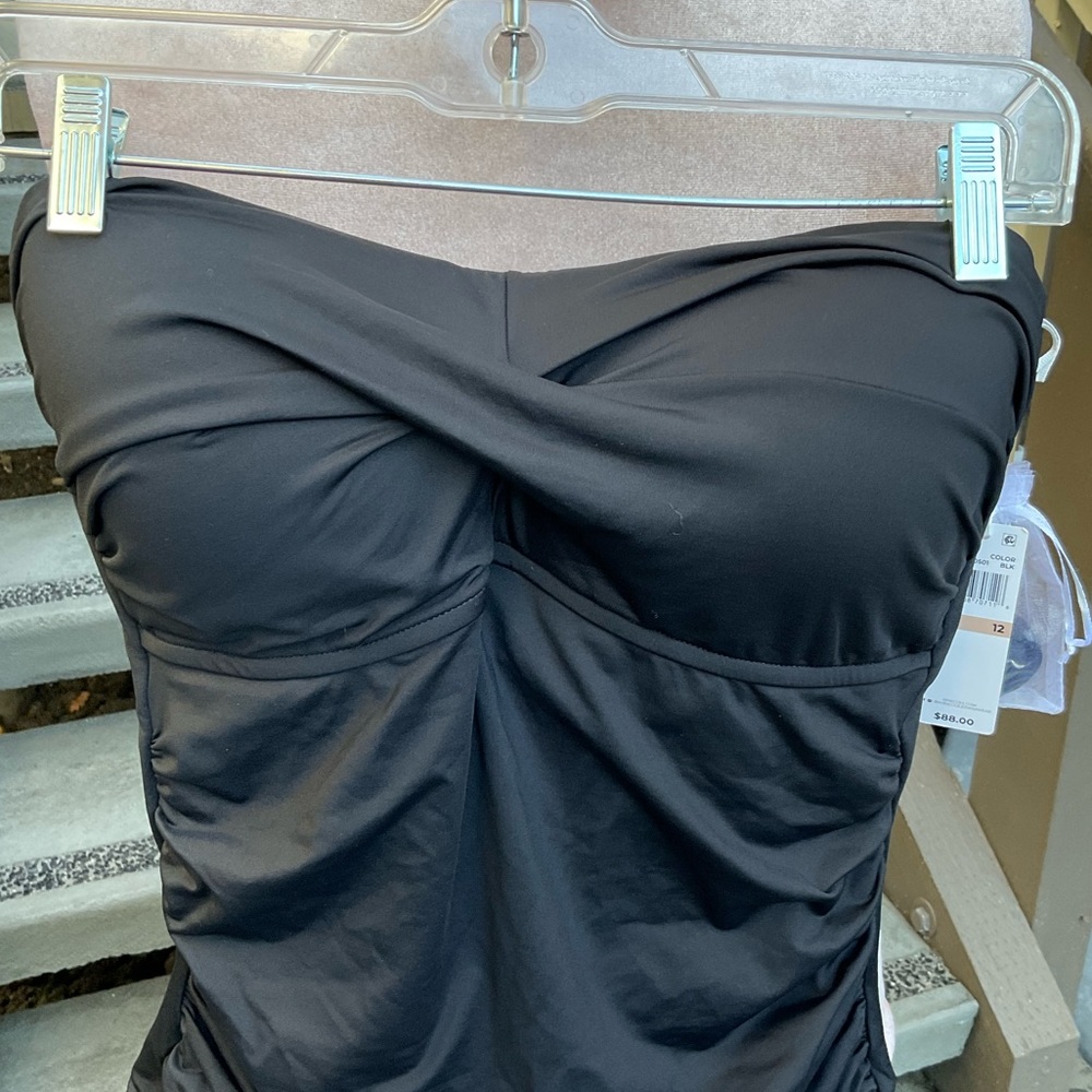 Anne Cole Classic 1-piece beach summer vacation stretch twist chest NWT size 12 - Picture 6 of 16
